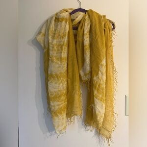 Chan Luu Yellow and White Cashmere Scarf